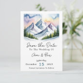 Smoky Mountains winterhuwelijk Save The Date (Staand voorkant)