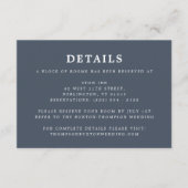 Smoky Navy Blue Simple Wedding Details Informatie Informatiekaartje (Voorkant)
