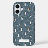 Smoky Navy Penguin Pattern Case-Mate iPhone Case (Achterkant)