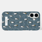 Smoky Navy Penguin Pattern Case-Mate iPhone Case (Achterkant (horizontaal))