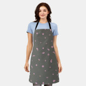 Smoky Olive Light Pink Cosmos Floral Pattern Schort (Gedragen)