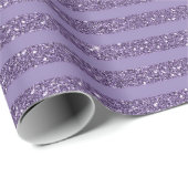 Smoky Plum Glitter Style Horizontal Stripes Cadeaupapier (Rol Hoek)