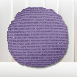 Smoky Plum Glitter Style Horizontal Stripes Rond Kussen