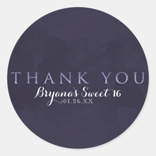 Smoky Plum Grey Chic Glam Modern DANK JE VOOR Ronde Sticker (Voorkant)