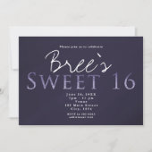 Smoky Plum Grey SWEET 16 Birthday Party Invitation Kaart (Voorkant)