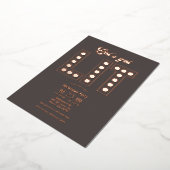 Smoky Quartz Get Lit Retro Christmas Party Folie Uitnodiging (Gedraaid)