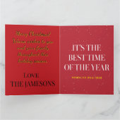 Smoky Red Gold Frame Holiday Cheer Kaart (Binnen)