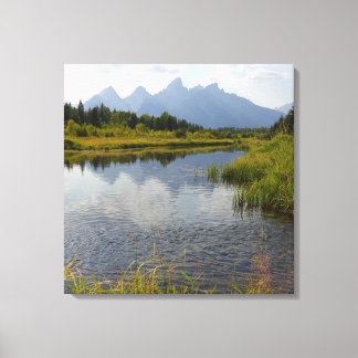 Smoky Reflections of the Grand Tetons Canvas Afdruk