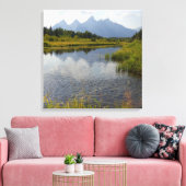 Smoky Reflections of the Grand Tetons Canvas Afdruk (Insitu (Woonkamer))