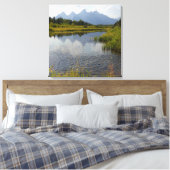 Smoky Reflections of the Grand Tetons Canvas Afdruk (Insitu (Slaapkamer))