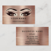 Smoky Roos Makeup Minimale bruine ogen Visitekaartje (Voorkant / Achterkant)