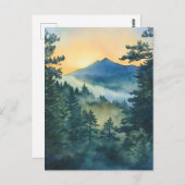 Smoky Sleeping Ute Mountain waterverf Briefkaart (Voorkant / Achterkant)