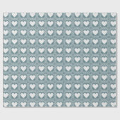 Smoky Teal Geometric Hearts Valentine Gift Cadeaupapier (Vlak)