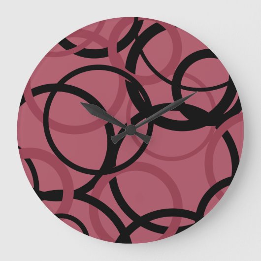 Smoky Topaz and Black Circles Grote Klok (Voorkant)