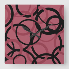 Smoky Topaz and Black Circles Vierkante Klok