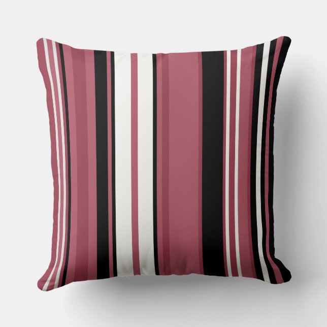 Smoky Topaz en Black Stripes Kussen (Achterkant)