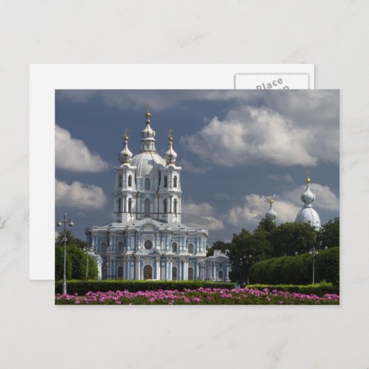 Smolny Cathedraal in Sint-Petersburg, Rusland Briefkaart (Voorkant / Achterkant)
