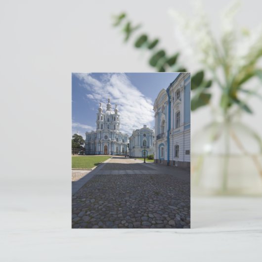 Smolny Cathedraal in Sint-Petersburg, Rusland Briefkaart (Staand voorkant)