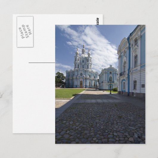 Smolny Cathedraal in Sint-Petersburg, Rusland Briefkaart (Voorkant / Achterkant)