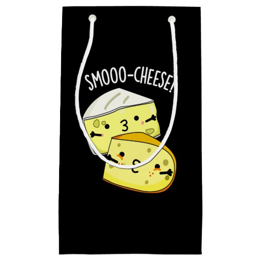 Smoo-cheese Funny Cheese Pun Dark BG Klein Cadeauzakje (Voorkant)
