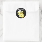 Smoo-cheese Funny Cheese Pun Dark BG Ronde Sticker (Tas)