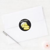 Smoo-cheese Funny Cheese Pun Dark BG Ronde Sticker (Envelop)