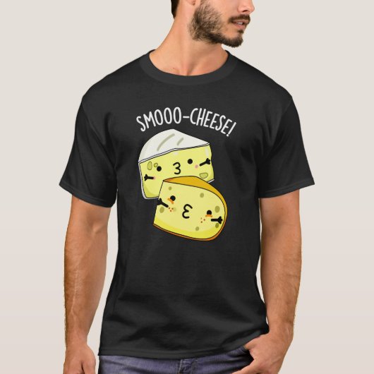 Smoo-cheese Funny Cheese Pun Dark BG T-shirt (Voorkant)