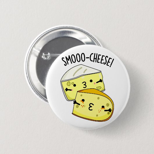 Smoo-cheese Funny Cheese Pun Ronde Button 5,7 Cm (Voorkant /achterkant)