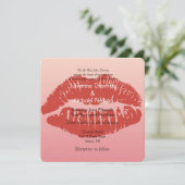 Smooch Lips Bruiloft Kaart (Staand voorkant)