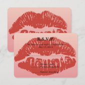 Smooch Lips Bruiloft RSVP Kaartje (Voorkant / Achterkant)