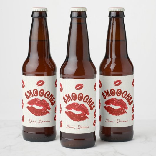 Smooches, rode lippen bier etiket (Flessen)