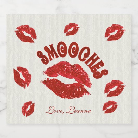 Smooches, rode lippen bier etiket (Enkel label)