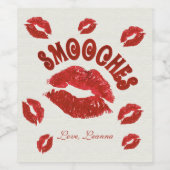 Smooches, rode lippen wijn etiket (Enkel label)
