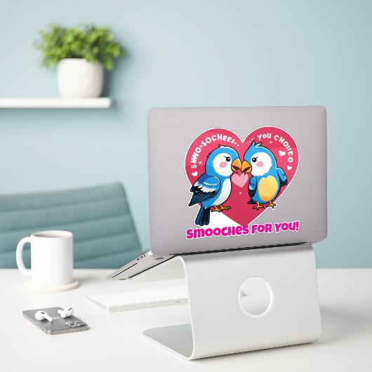 Smooches voor Jou!  Sticker (Laptop op bureau)