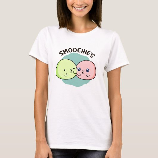 Smoochies Grappig Kussen Mochi Pun T-shirt (Voorkant)