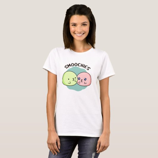 Smoochies Grappig Kussen Mochi Pun T-shirt (Voorkant volledig)