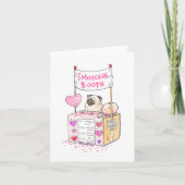 Smoochin' Booth poesje pug Valentijnskaart Kaart (Voorkant)