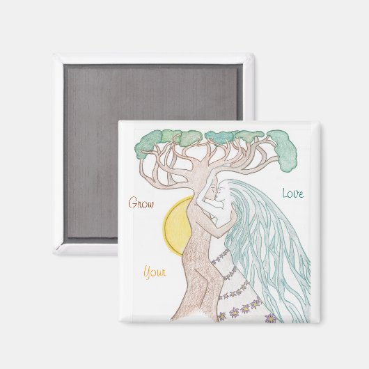 Smooching Tree Paar Magneet (Voorkant / Achterkant)