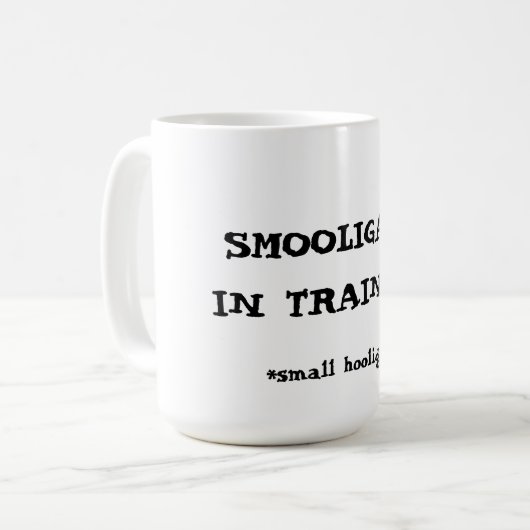 Smooligan in opleiding koffiemok (Voorkant links)