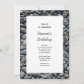 Smooth Black Pebbles Birthday Party Kaart (Voorkant)