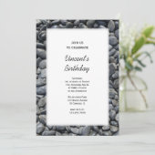 Smooth Black Pebbles Birthday Party Kaart (Staand voorkant)