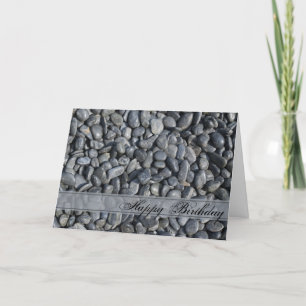 Smooth Black Pebbles Happy Birthday Kaart
