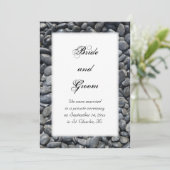 Smooth Black Pebbles huwelijkskondiging Aankondiging (Staand voorkant)