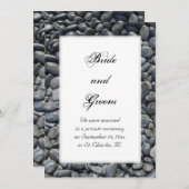 Smooth Black Pebbles huwelijkskondiging Aankondiging (Voorkant / Achterkant)