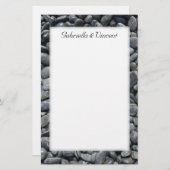 Smooth Black Pebbles Weddenschap Briefpapier (Voorkant / Achterkant)