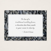 Smooth Black Pebbles Wedding Charity Favor Kaart (Voorkant)