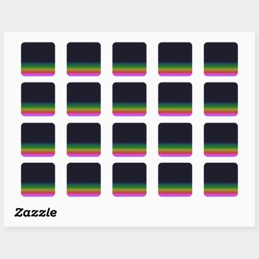 Smooth Black Rainbow Background Gradient Vierkante Sticker (Vel)