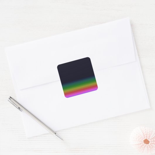 Smooth Black Rainbow Background Gradient Vierkante Sticker (Envelop)