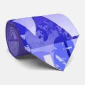 Smooth Blue Purple Geometric Gradient Border  Stropdas (Opgerold)