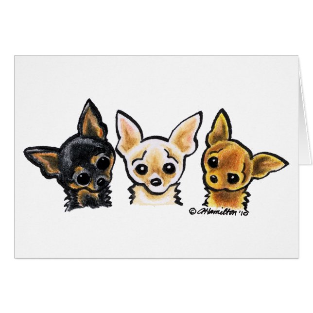 Smooth Chihuahua Trio (Voorkant Horizontaal)
